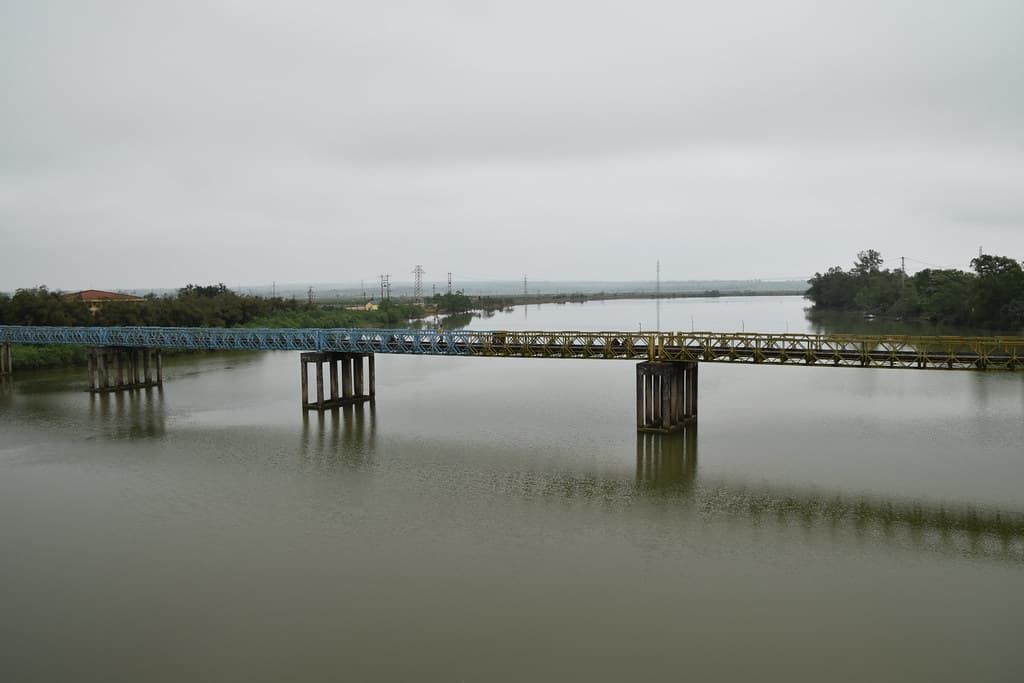 The Hien Luong bridge on Ben Hai river, Vietnam