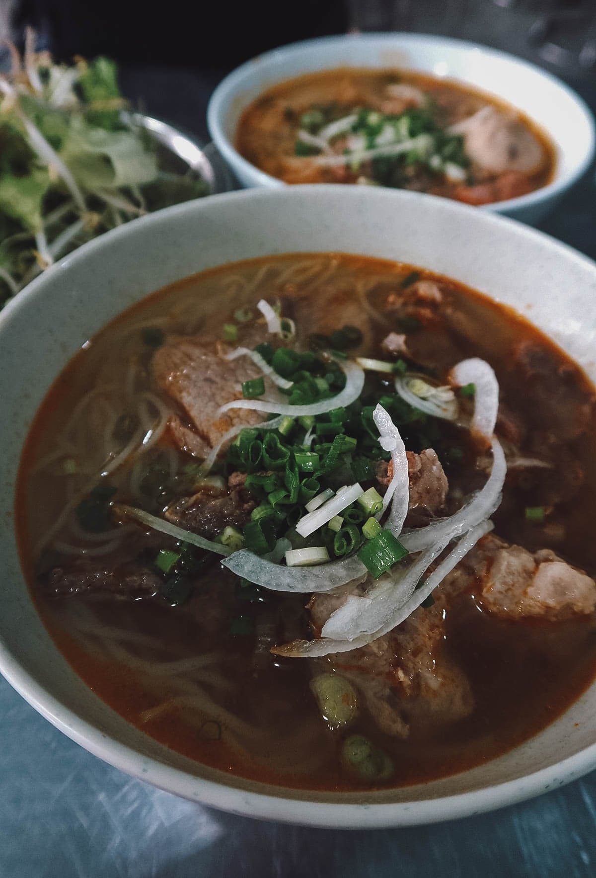 Vietnamese food stalls with local dishes at Han Market