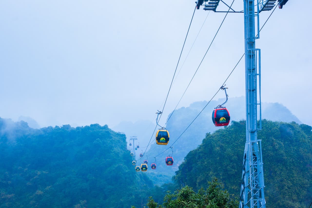 huong pagoda, cable cars, nature, mountain, sky tram, vietnam, perfume pagoda