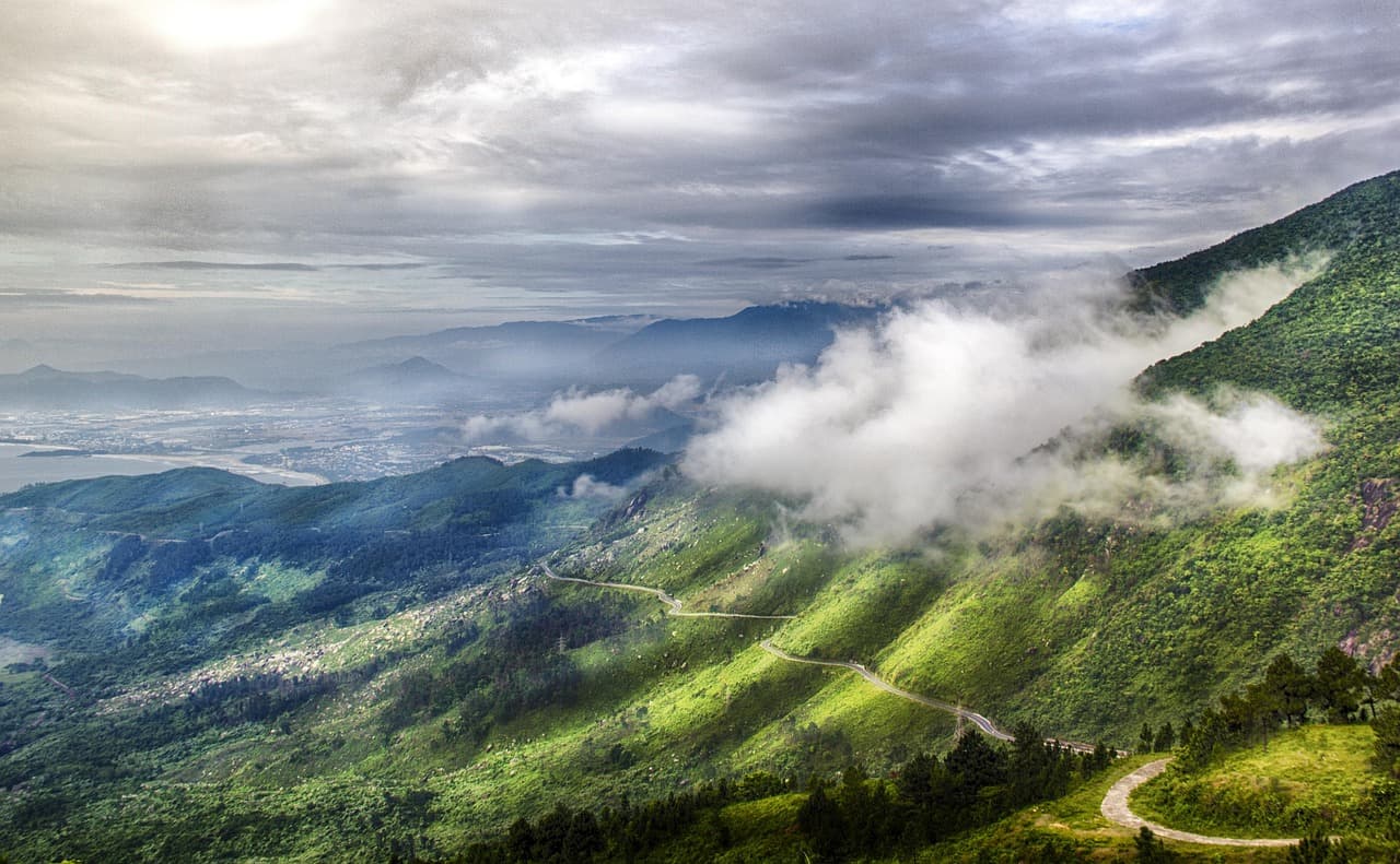 cloud, vietnam, danang, two, sunshine, road, landscape, the hai van pass, mountains of gold, danang, danang, danang, danang, danang
