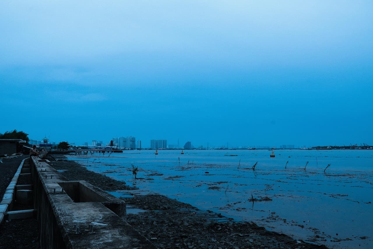 river, ho chi minh city, early morning, dawn, cauphumy, cau phu my, vietnam